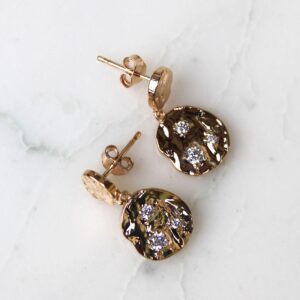 Absolème boucles d'oreilles or martelé