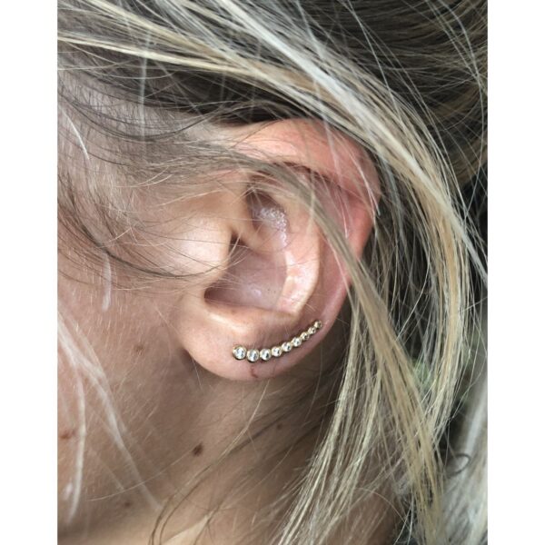 Absolème boucles d'oreilles montantes or et zircons