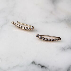 Absolème boucles d'oreilles montantes or et zircons