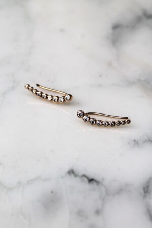 Absolème boucles d'oreilles montantes or et zircons