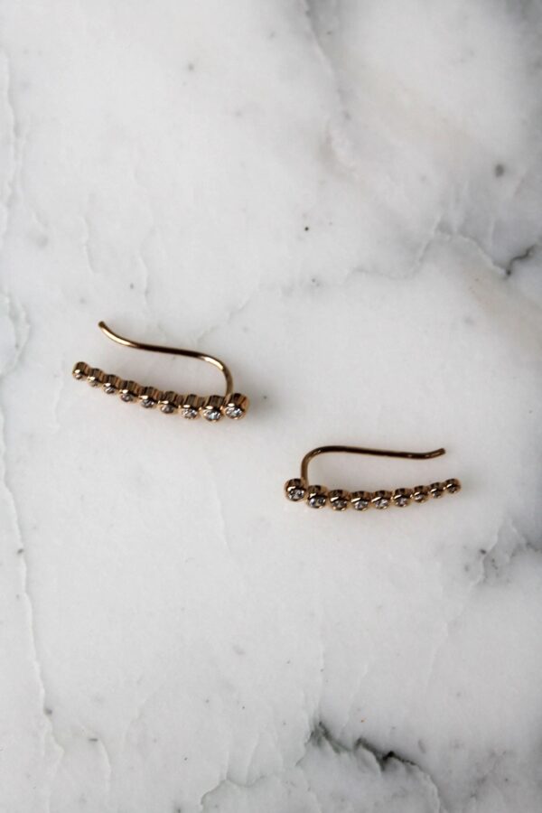 Absolème boucles d'oreilles montantes or et zircons