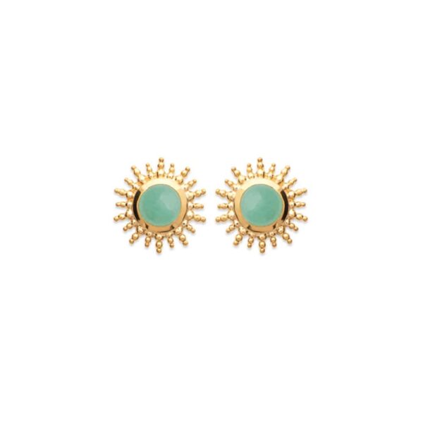 Absolème puces d'oreilles plaqué or aventurine