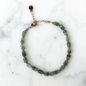 Absolème bracelet en plaqué or et pierre naturelle