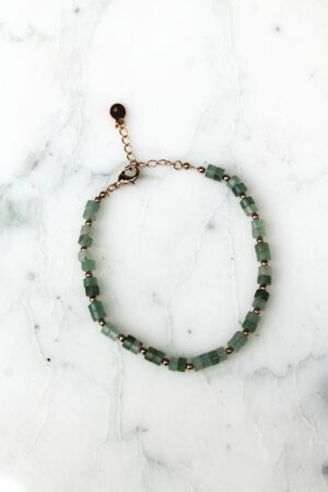 Absolème bracelet en plaqué or et pierre naturelle