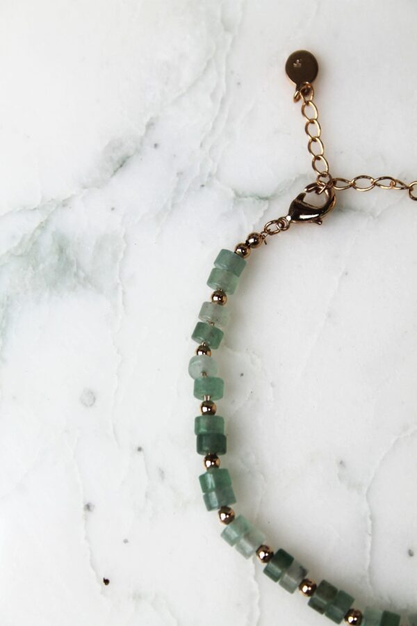 Absolème bracelet en plaqué or et pierre naturelle