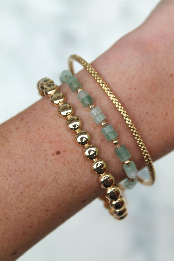 Absolème bracelet en plaqué or et pierre naturelle