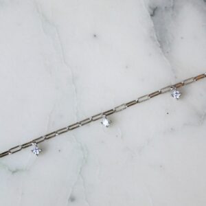 Absolème bracelet argent massif en maille fantaisie et zirconiums