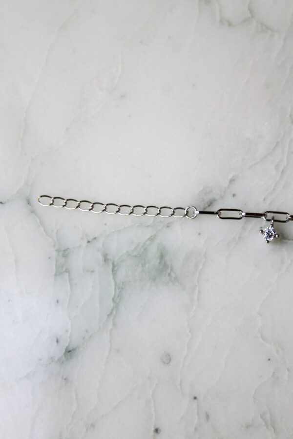 Absolème bracelet argent massif en maille fantaisie et zirconiums