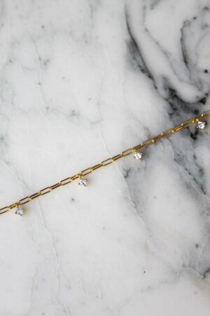 Absolème bracelet maille fantaisie plaqué or et zirconiums