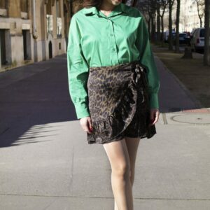 Absolème chemise en coton vert pour femme
