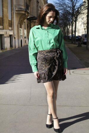 Absolème chemise en coton vert pour femme