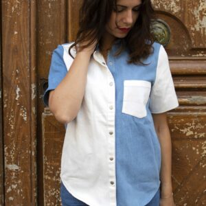 Absolème chemise en jean patchwork