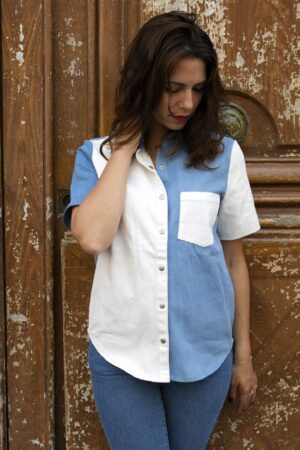Absolème chemise en jean patchwork