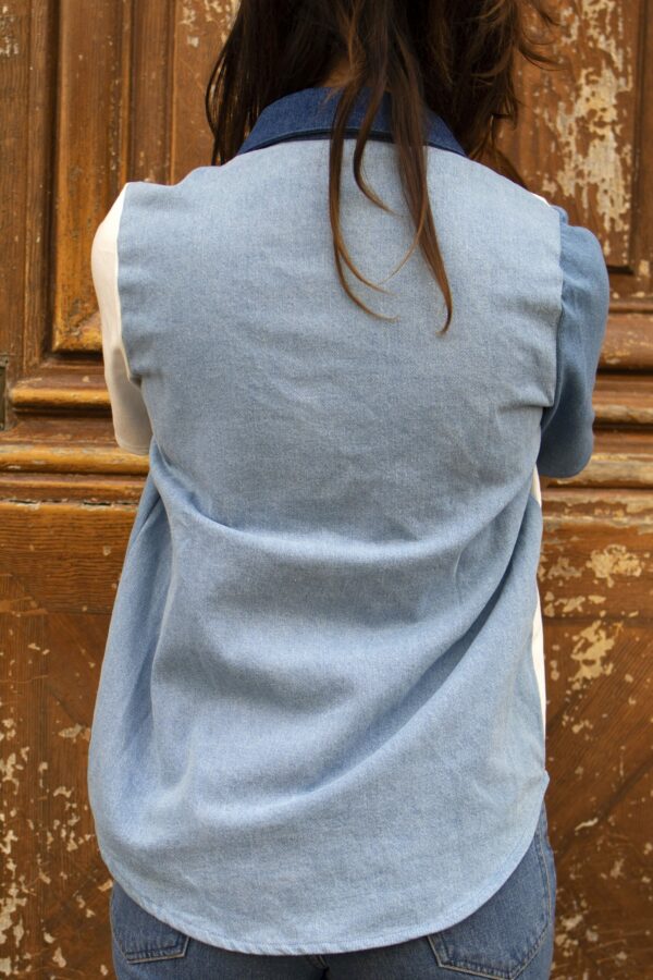 Absolème chemise en jean patchwork