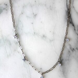 Absolème collier choker argent massif et zirconiums