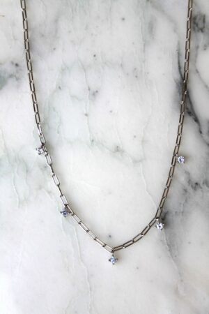 Absolème collier choker argent massif et zirconiums