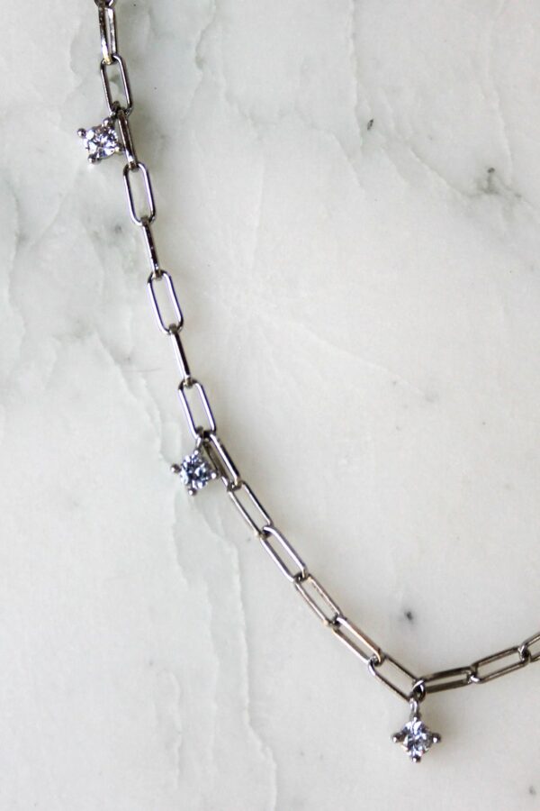 Absolème collier choker argent massif et zirconiums