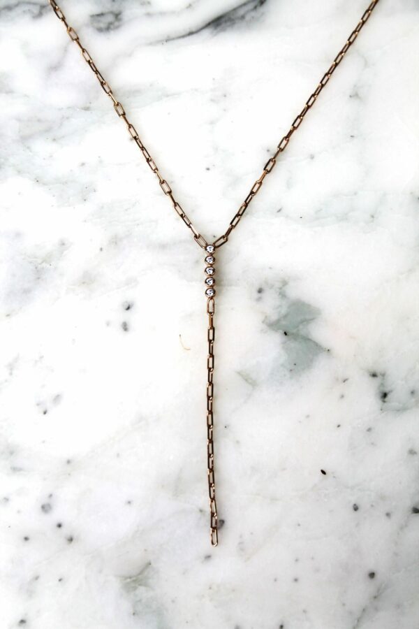 Absolème collier en forme de Y plaqué or