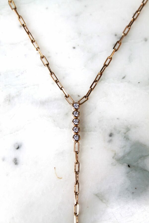 Absolème collier en forme de Y plaqué or