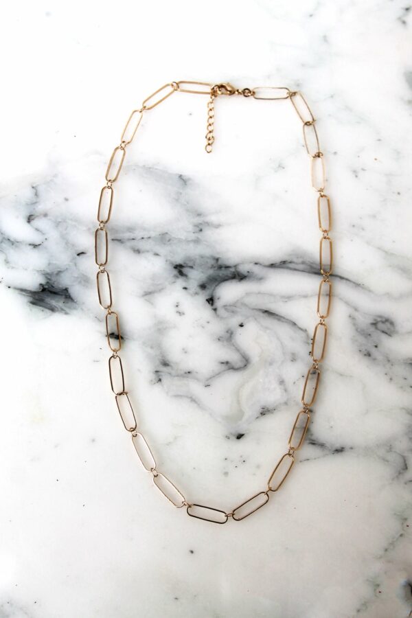 Absolème collier maille géométrique plaqué or