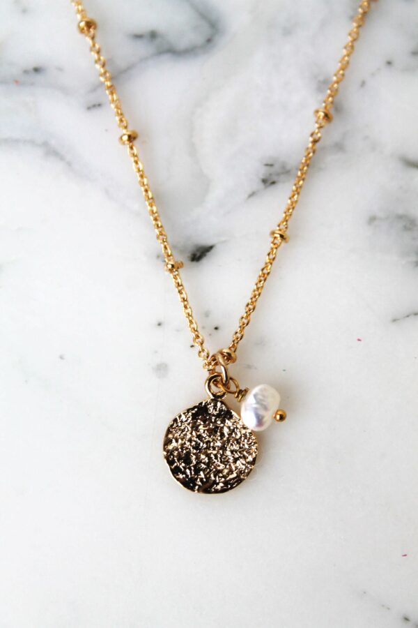 Absolème collier plaqué or 3 microns perle d'eau douce