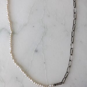 Absolème collier argent massif et perles d'eau douce