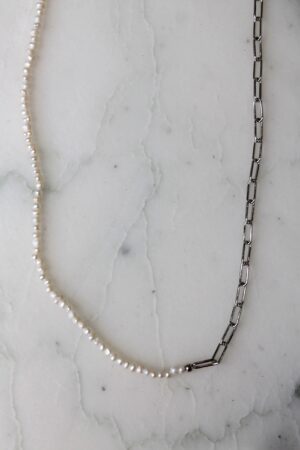 Absolème collier argent massif et perles d'eau douce