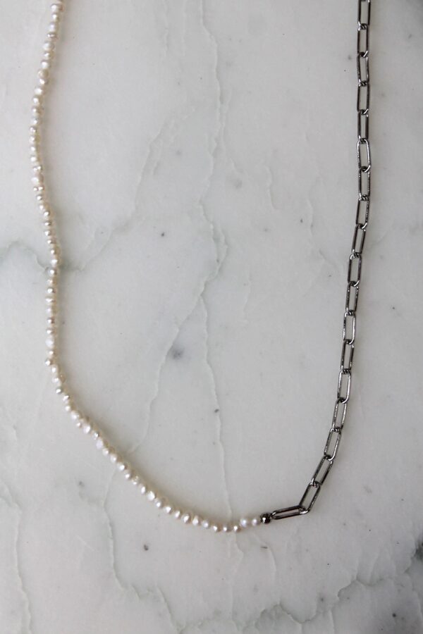Absolème collier argent massif et perles d'eau douce