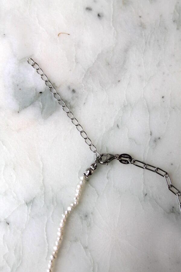 Absolème collier argent massif et perles d'eau douce