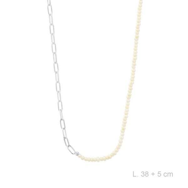 Absolème collier argent massif et perles d'eau douce