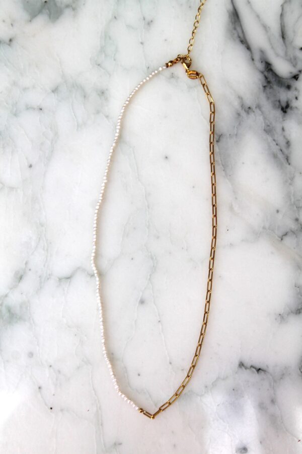Absolème collier plaqué or et perles d'eau douce