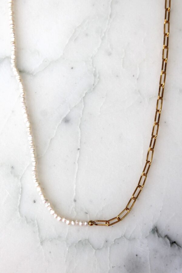 Absolème collier plaqué or et perles d'eau douce