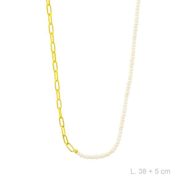 Absolème collier plaqué or et perles d'eau douce