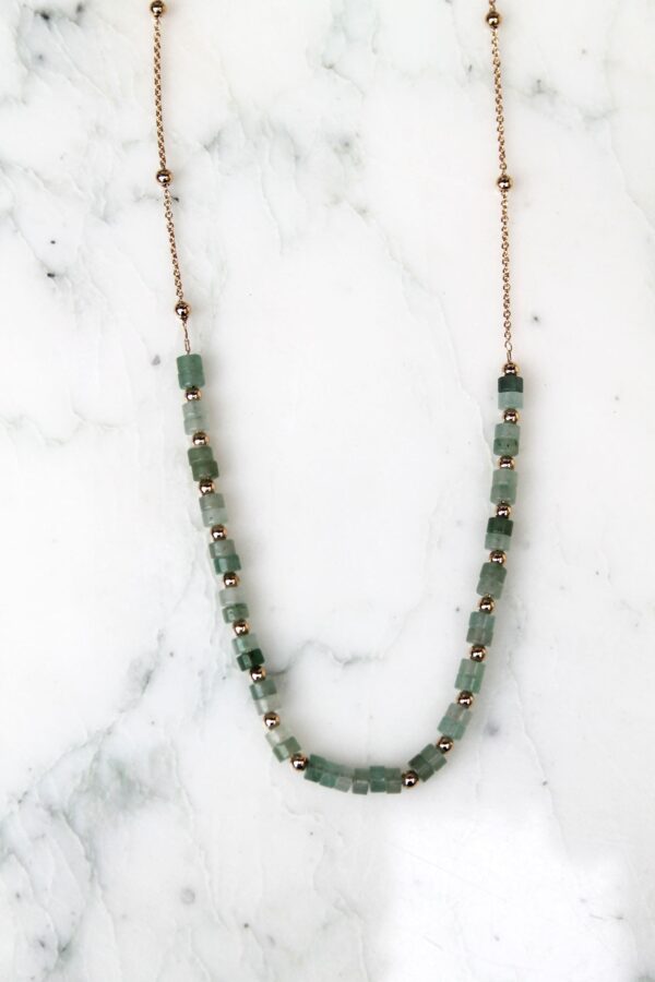 Absolème collier en plaqué or et pierre naturelle