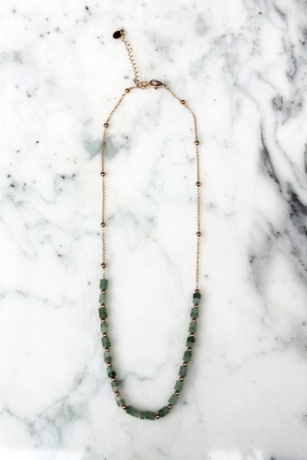 Absolème collier en plaqué or et pierre naturelle