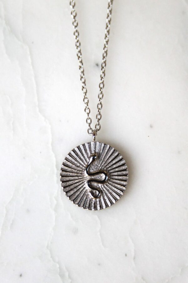 Absolème collier argent massif pendentif serpent