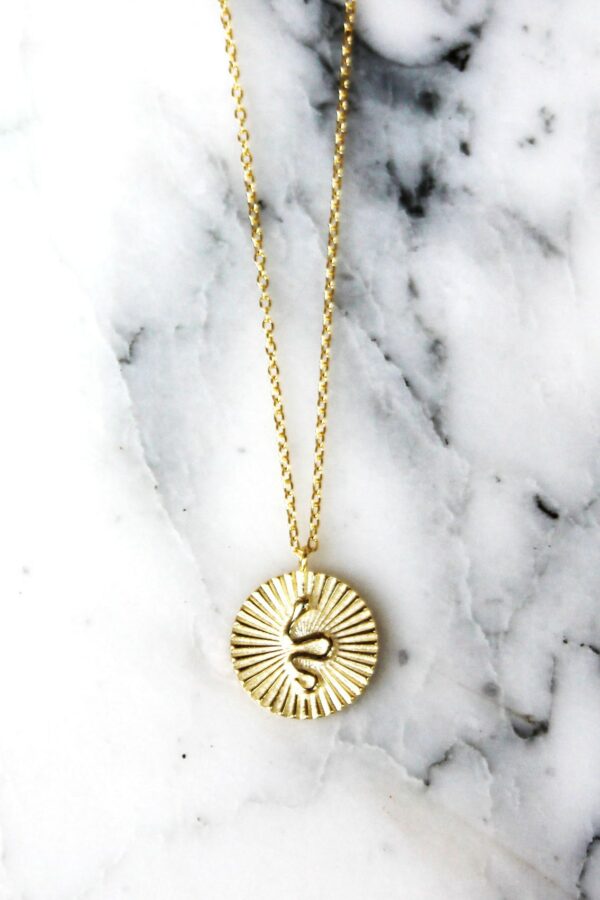 Absolème collier plaqué or serpent