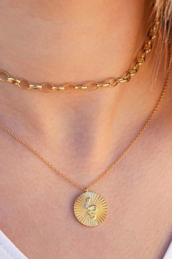 Absolème collier plaqué or serpent