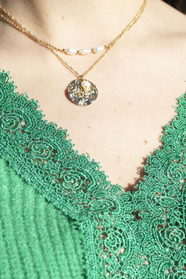 Absolème collier plaqué or et perle d'eau douce