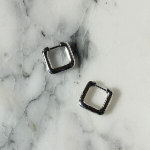 Absolème créoles carrées en argent massif