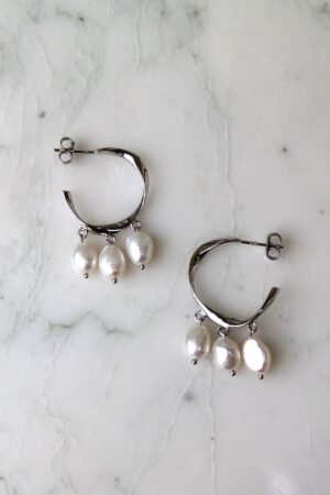 Absolème créoles argent et perles