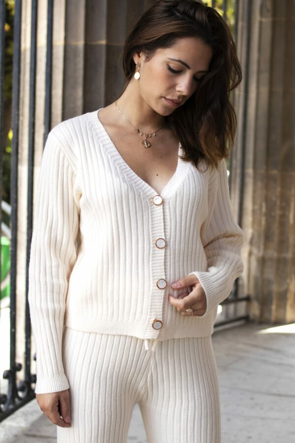 Absolème loungewear ensemble coordonné en maille crème
