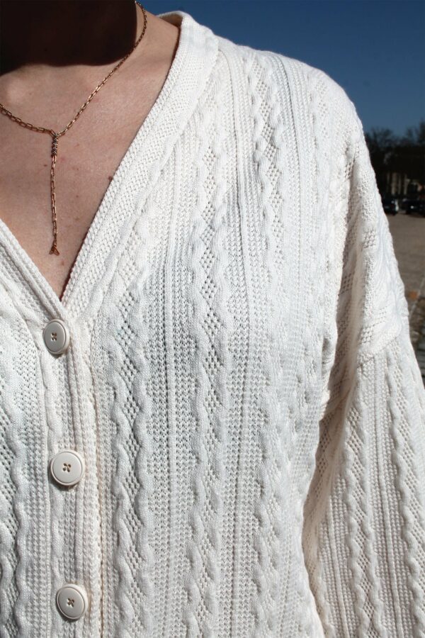 Absolème gilet coordonné en maille beige