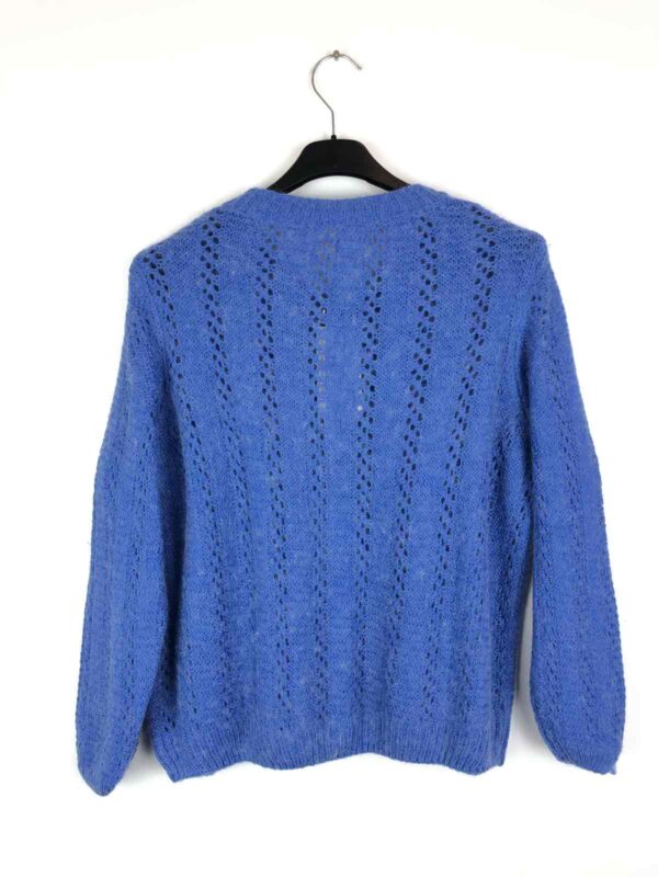 Absolème gilet en maille ajourée bleu roi en alpaga