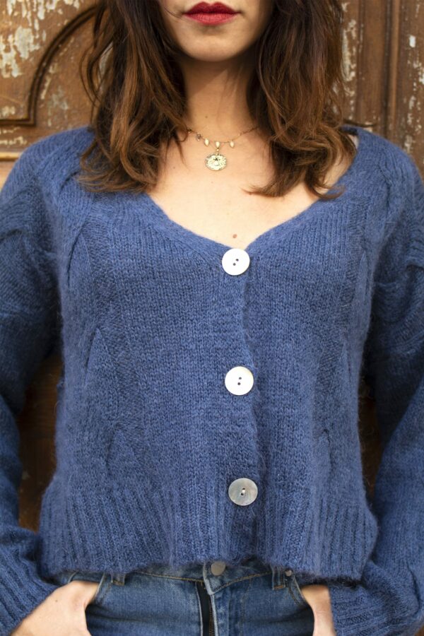 Absolème gilet en laine bleu