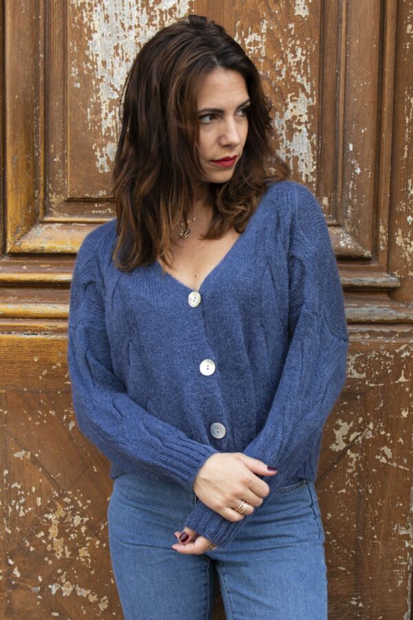 Absolème gilet en laine bleu