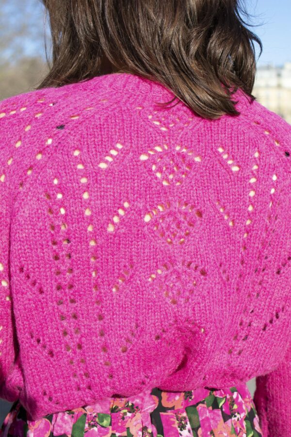 Absolème gilet en laine fushia