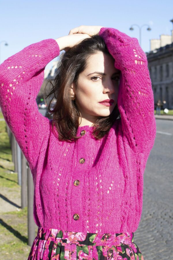 Absolème gilet en laine fushia