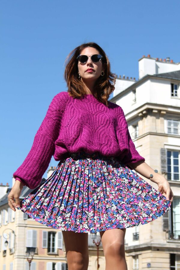 Absolème jupe plissée taille haute à motif fleuri