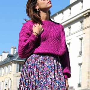 Absolème jupe plissée taille haute à motif fleuri